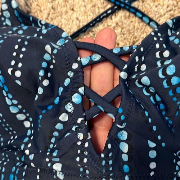 NWT Cupshe Navy Blue Dream Space 2 Piece Bikini Large - Picture 4 of 13